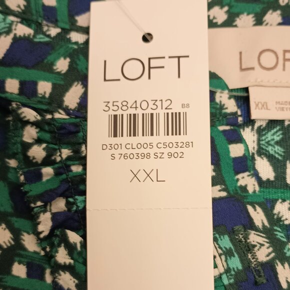 Loft Size XL Blue and Green Top (NWT) - Picture 4 of 12